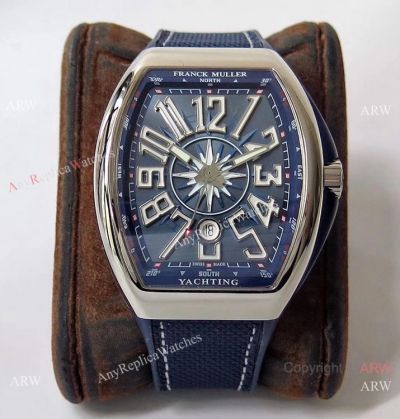 ZF Factory AAA Replica Franck Muller Vanguard Yachting V45 Watch Blue Dial 9015 Movement